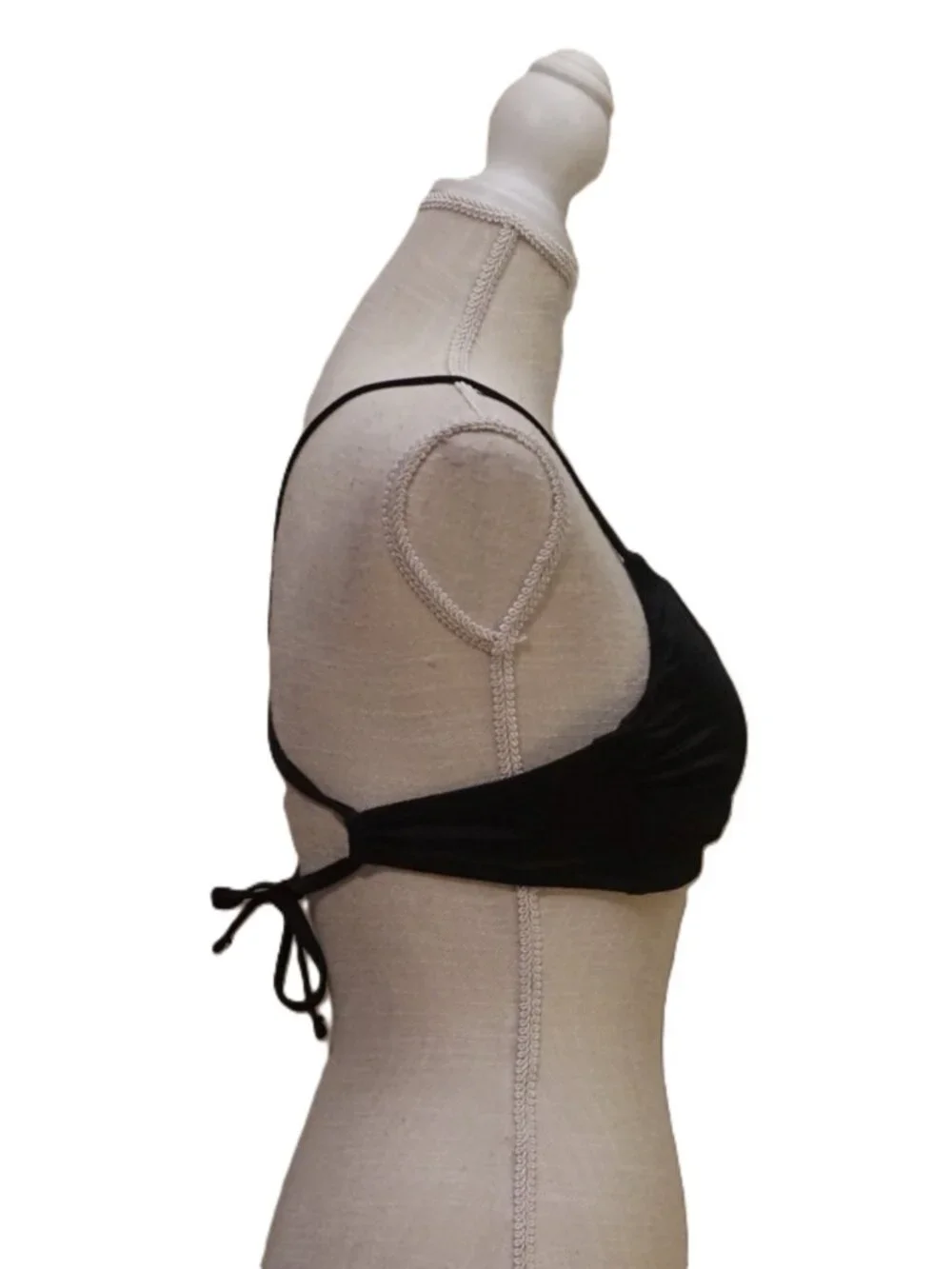 Shade & Shore Black Bikini Top Keyhole Front Wired Criss Cross Straps Womens 34B